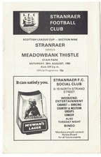 Stranraer v Meadowbank - 28 Aug 1982