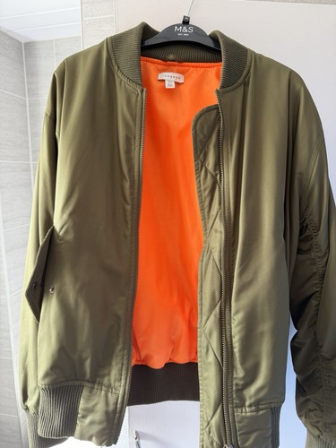 Topshop size khaki bomber - topshop,