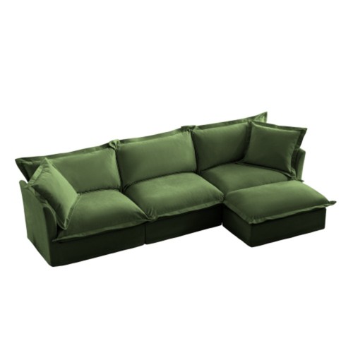 Shaped slipcovered sectional - l-shaped,