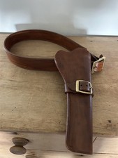 Handmade Leather Revolver Holster with Belt - Cowboy Western Style Holster