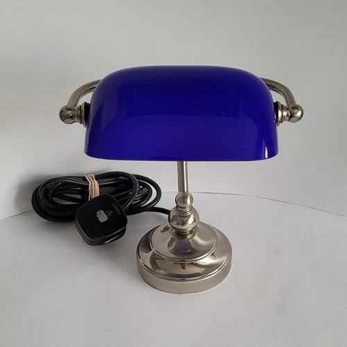 Vintage bankers lamp cobalt - bankers,