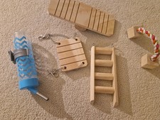 Wood Toys And Water Bottle for hamster