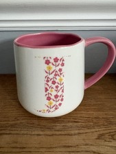 White Stuff Alphabet Mug, Letter J, White & Pink, Floral Pattern. Lovely Gift