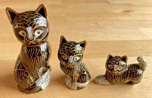 Cloisonné cat collection set - cat,