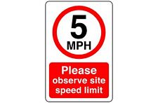 5mph please observe site speed