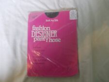 Vintage F ashion Designer panty hose  Tights  silken sheer off Black, Petite