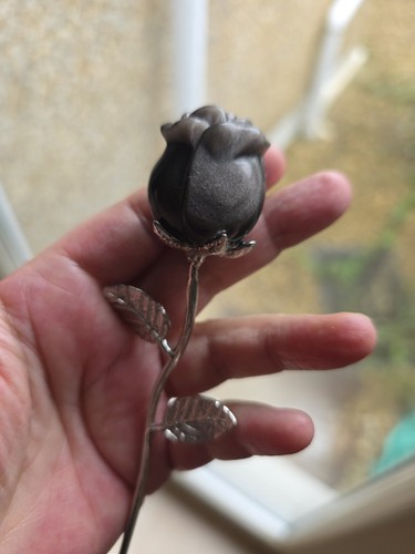 Silver sheen obsidian crystal - sheen,