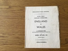 1973-74 RARE ENGLAND V WALES SCHOOLBOYS GOODISON PARK EVERTON
