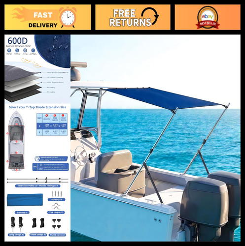 Adjustable boat sun shade - adjustable,