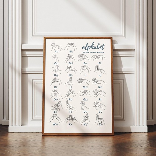 Bsl alphabet poster british - alphabet,