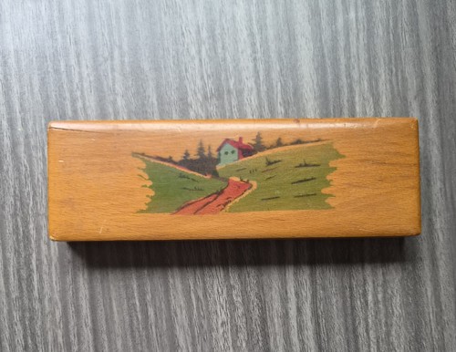 Vintage wooden pencil case - pencil,