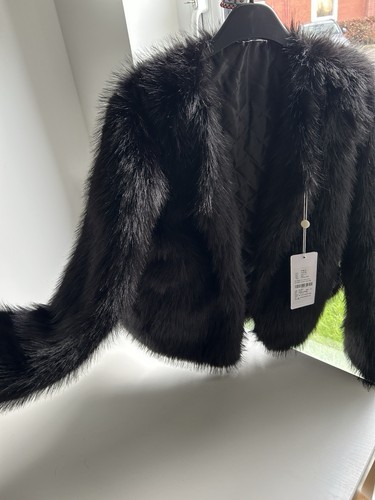 Black fur jacket - fur,