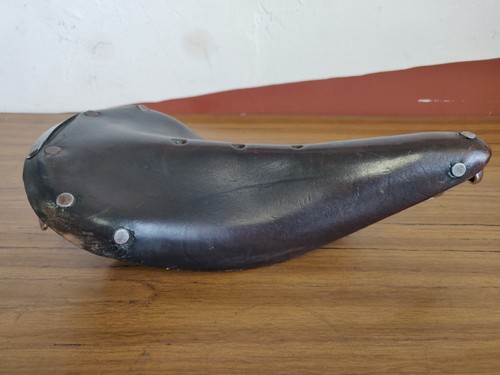 Vintage leather bike saddle - vintage,