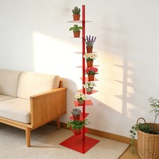 Red 9-Tier Bookshelf Vertical