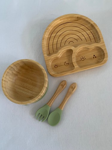 Bamboo baby feeding set with - set,