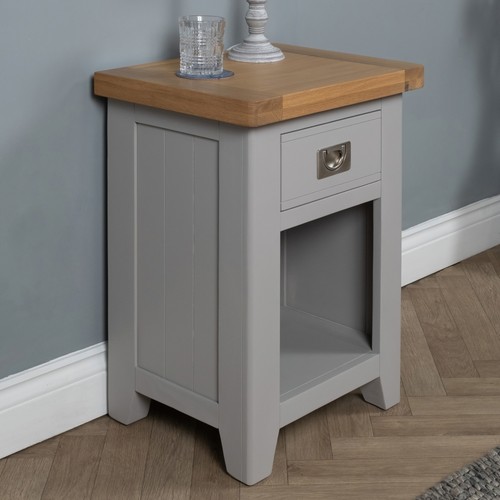 Grey painted quality bedside - painted,