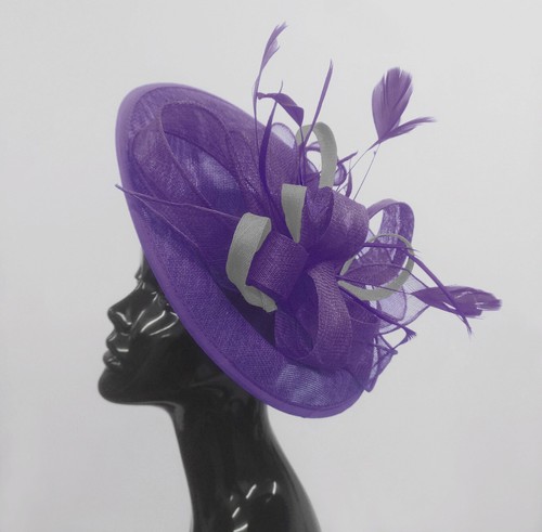 Big saucer sinamay headband - saucer, on