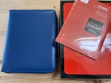 ORGANISER-FINOCAM-ZIP CLOSE-SOFT TOUCH BLUE FINISH,FILOFAX A5 SIZE SILVER RINGS