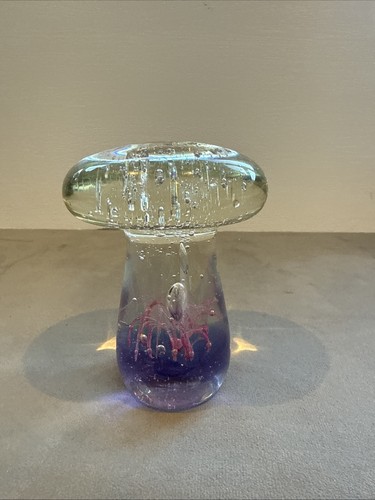 Art glass mushroom toadstool - glass,