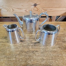 Vintage Matched EPNS A1 Silver Plated 3 Piece Hotelware Tea Service