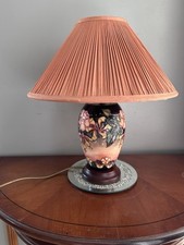 Moorcroft Oberon Lamp.  With Original Shade. Working Order 20.5cm tall base