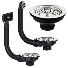 Sink Strainer Waste Overflow Plug Kitchen Bathroom Basket / Round / Square Basin