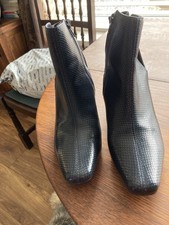 Ladies Navy Lotus Ankle Boots