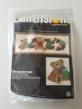 Dimensions Tumbling Teddy Bears Long Stitch Crewel Embroidery Vintage Kit #1251