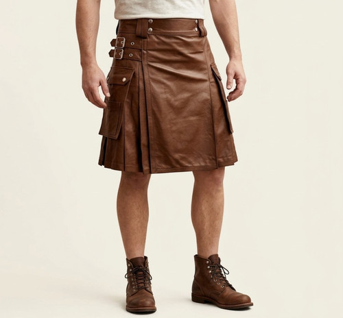 Men brown leather - brown, gladiator