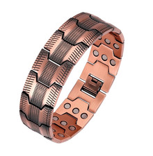 Antique Copper Magnet Men'sRetro Bracelet Wide Row Full Magnet Couple Bracelet