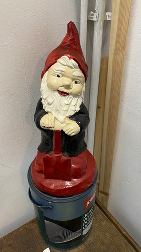 Cement garden gnome - cement,