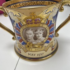 1937 Shelley King George VI Coronation Queen Elizabeth. 2 Handles