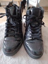 Jeremy scott adidas Black Patent wings Size 8 Pre Owned