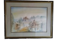 Framed watercolour by John