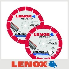 2 x Lenox MetalMax 9" Diamond Cutoff Wheel Angle Grinder Disc Metal Cut 230mm