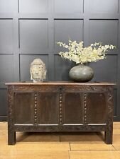 Antique Oak Coffer / 18th.C Antique Mule Chest / Blanket Box Sideboard Tv Stand