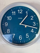 Jones “House Warmer” 25cm Wall Clock, Cloud Grey - NEW RRP £24.99