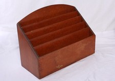 Vintage Wooden Storage Tray Rack Large Wood Filing Box 5 Compartments 50's 60's