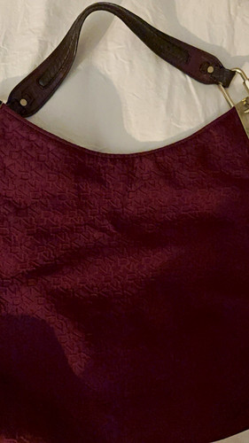 Dkny burgundy leather logo - burgundy,