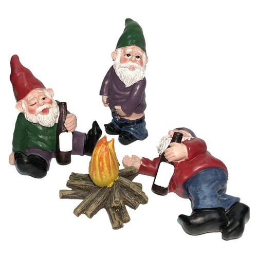 Funny garden gnome statue - garden,