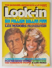 look-in magazine #30 1977, lee majors poster, farrah fawcett, the bionic woman