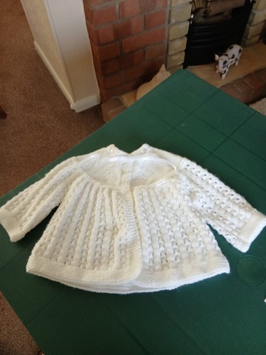 Hand knitted matinee coat - hand,