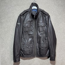 Superdry Leather Jacket Mens