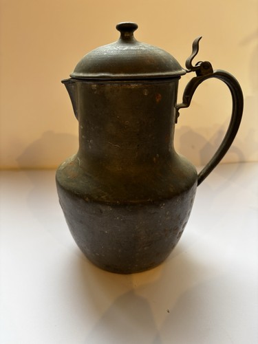 Antique pewter lidded - antique, tankard