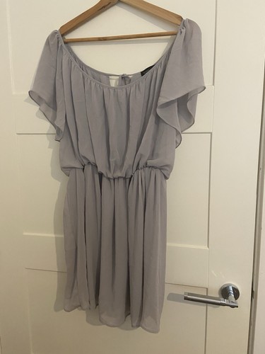 Ladies grey chiffon dress - grey,