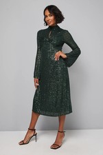 Wallis Forest Fit & Flare Dress Womens Party Dresses