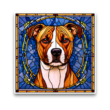 Staffy Puppy Dog Faux Stained