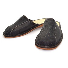 Mens Leather Slippers Mules
