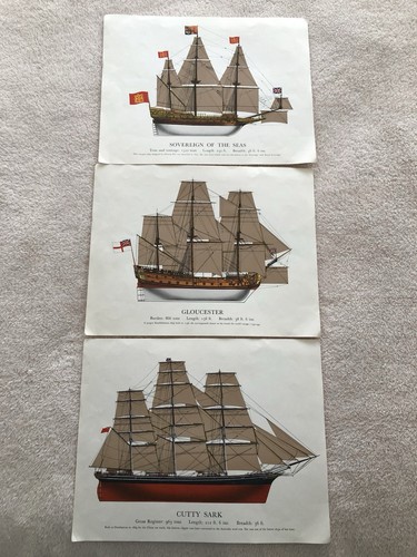 Vintage maritime ship prints - vintage,