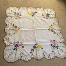 Vintage Linen Tablecloth Hand